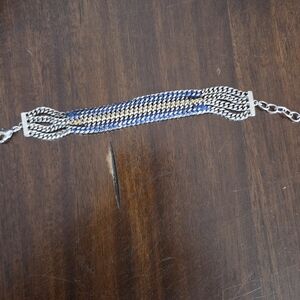 Stella & Dot Blue and Gold Chain Bracelet